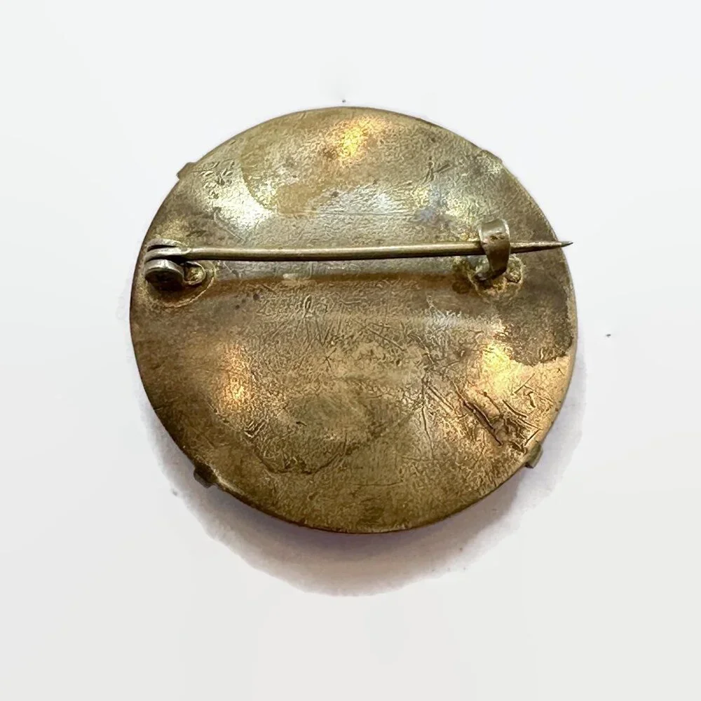 Victorian Brooch, Hand-painted, Porcelain, Flowers, Daisy, Pink, C Clasp, Unique - Picture 3 of 3